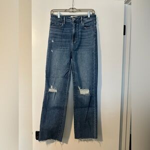 Hidden Los Angeles Distressed Straight-Leg Jeans, Size 28 (US Size 6)